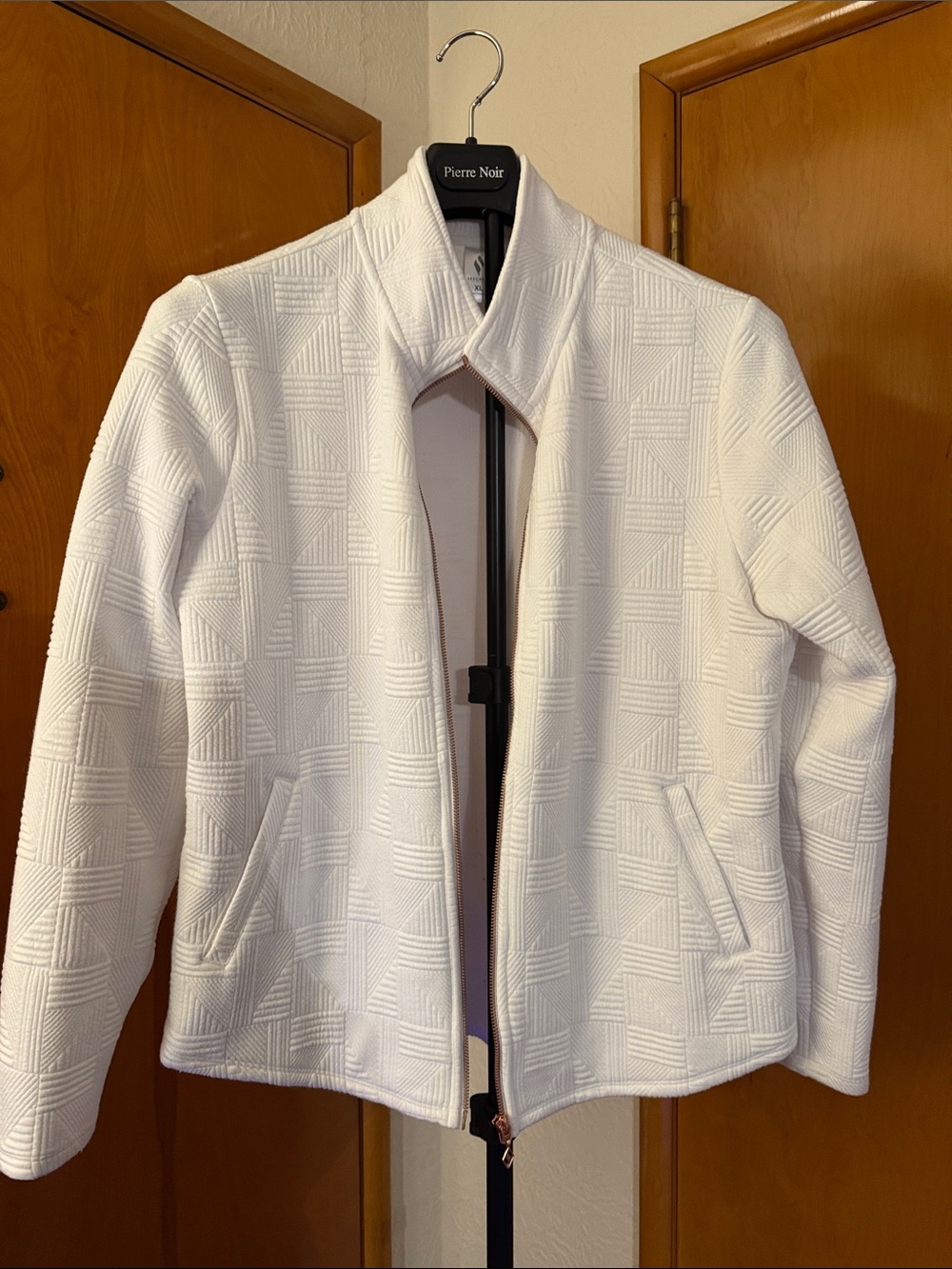 Skechers Women's White Textured Zip-Front Utility Jacket